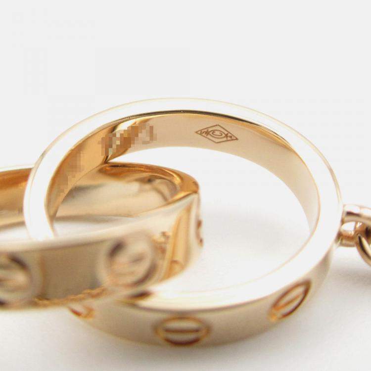 Pre Owned Cartier Love Interlocking 18K Rose Gold Bracelet