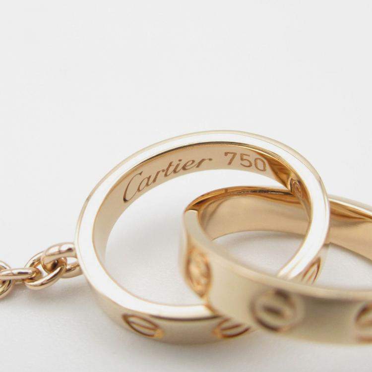 Pre Owned Cartier Love Interlocking 18K Rose Gold Bracelet