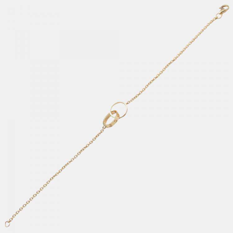 Pre Owned Cartier Love Interlocking 18K Rose Gold Bracelet