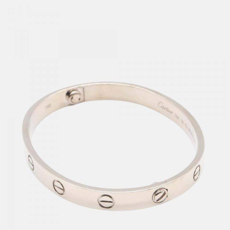 Pre Owned Cartier Love 18K White Gold Bangle Bracelet