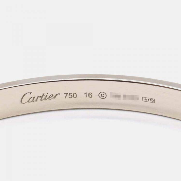 Pre Owned Cartier Love 18K White Gold Bangle Bracelet