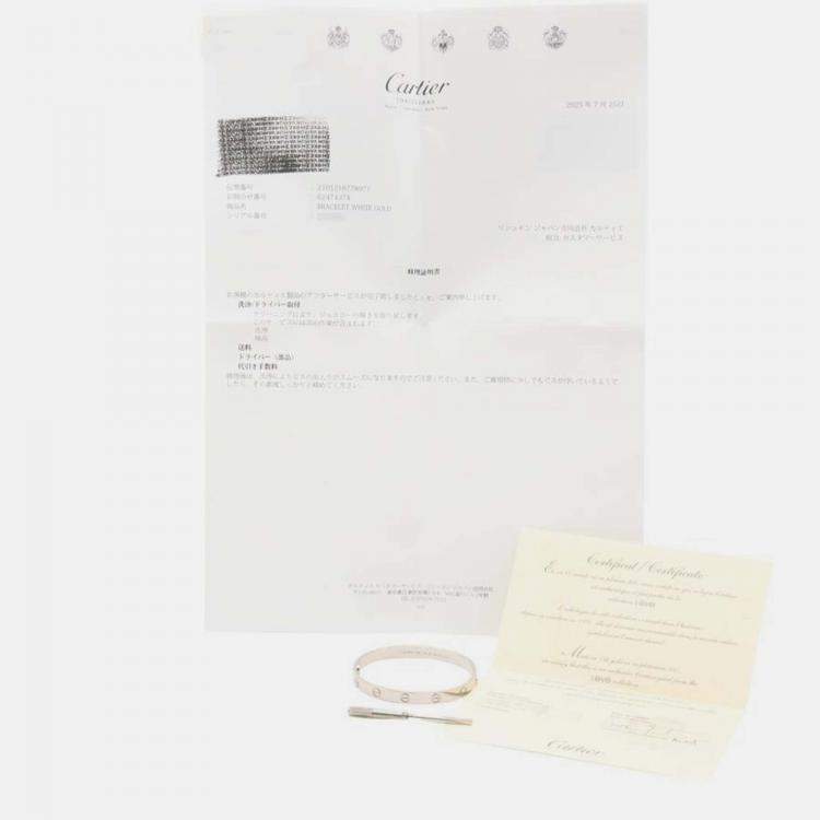 Pre Owned Cartier Love 18K White Gold Bangle Bracelet