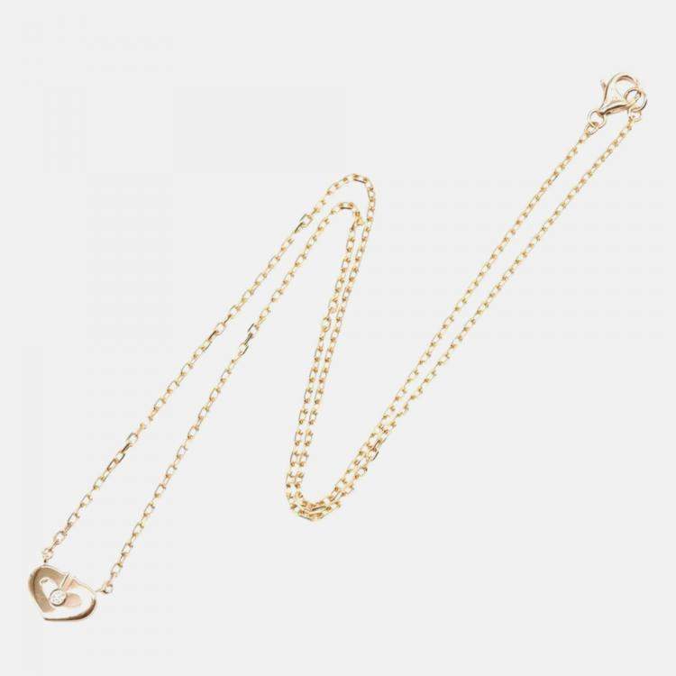 Pre Owned Cartier C De Cartier 18K Rose Gold and Diamond Pendant Necklace