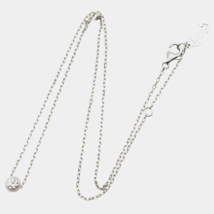 Pre Owned Cartier Cartier D'Amour Large Model 18K White Gold Diamond Necklace