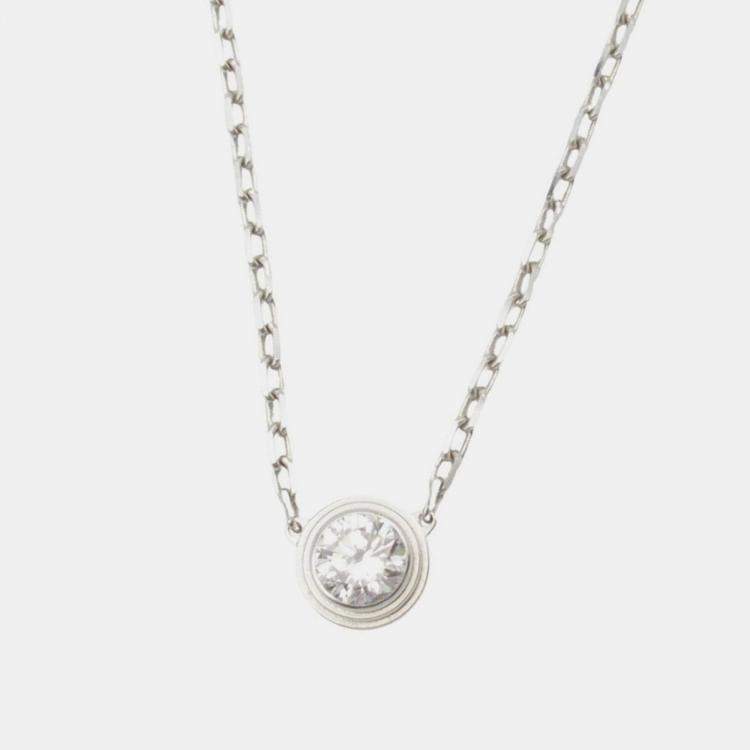 Pre Owned Cartier Cartier D'Amour Large Model 18K White Gold Diamond Necklace
