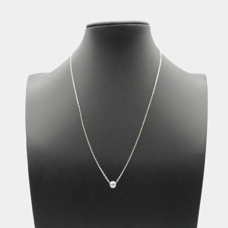 Pre Owned Cartier Cartier D'Amour Large Model 18K White Gold Diamond Necklace