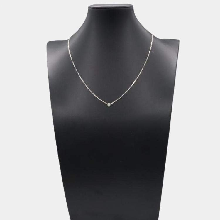 Pre Owned Cartier D'amour Small 18K White Gold Diamond Necklace