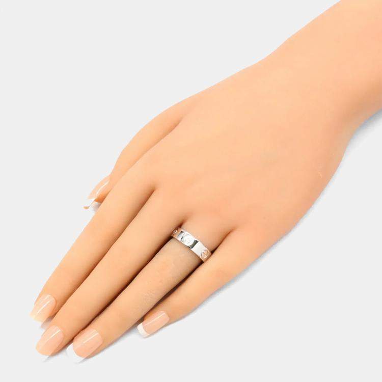 مملوكة مسبقًا Cartier Love 18K White Gold, Diamond Ring EU 52