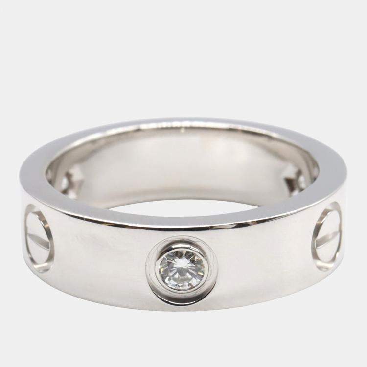 مملوكة مسبقًا Cartier Love 18K White Gold, Diamond Ring EU 52