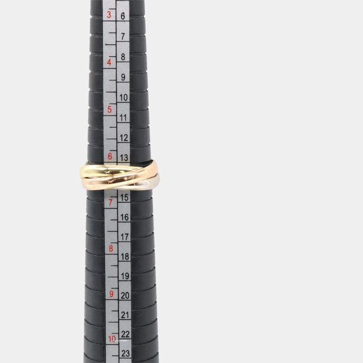 Pre Owned Cartier Trinity 18K Yellow, Rose, White Gold Ring EU 53