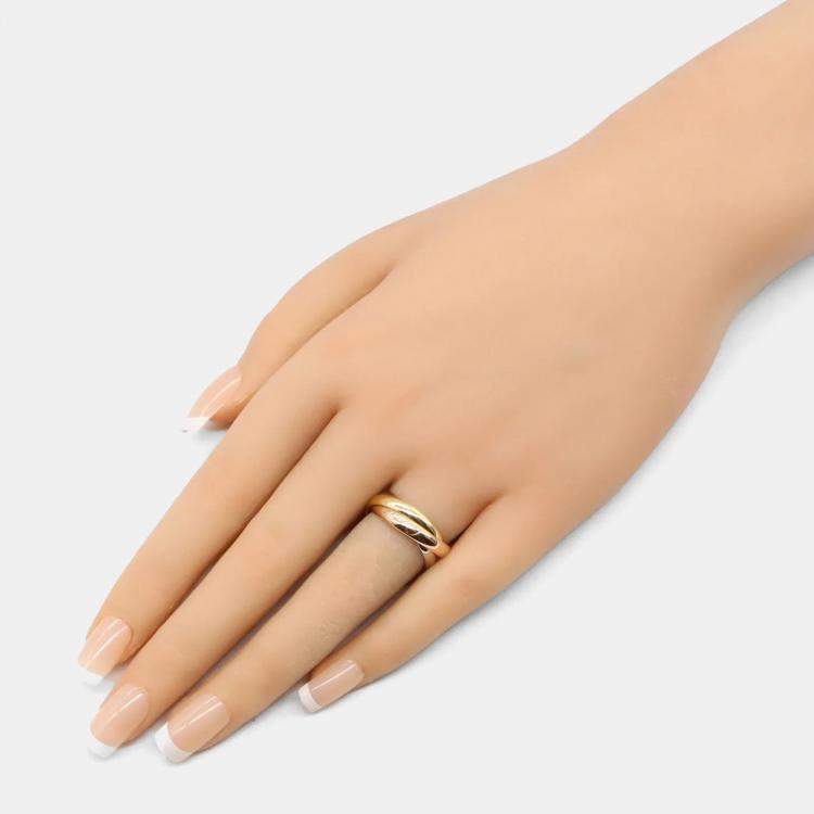 Pre Owned Cartier Trinity 18K Yellow, Rose, White Gold Ring EU 53
