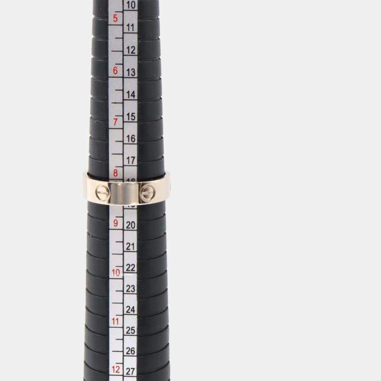 Pre Owned Cartier Love 18K White Gold Band Ring EU 58