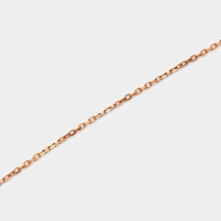 Pre Owned Cartier Amulette De Cartier Diamonds Malachite 18k Rose Gold Long Pendant Necklace