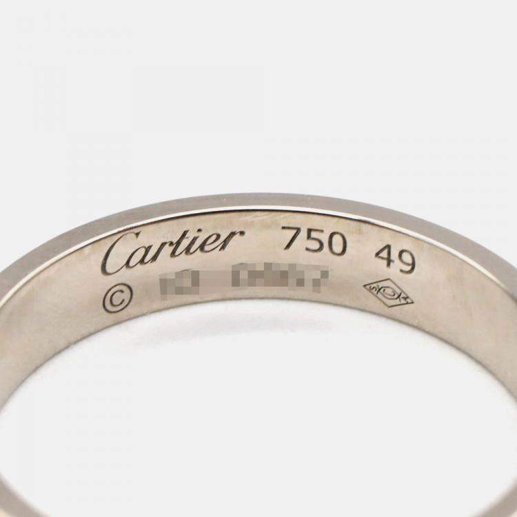 Pre Owned Cartier Love 18K White Gold Band Ring EU 49
