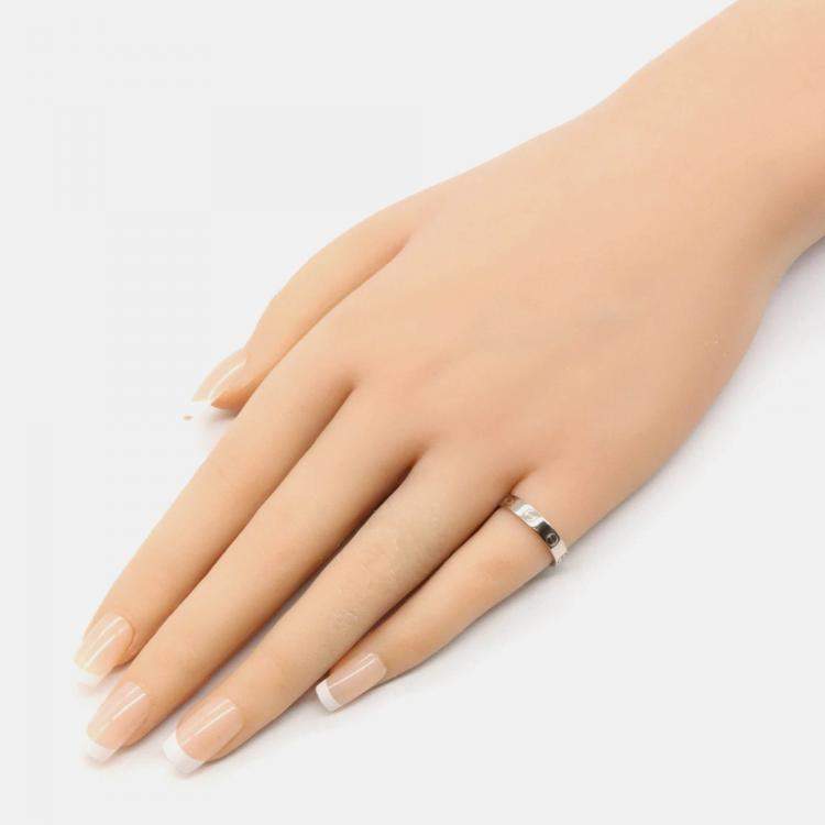 Pre Owned Cartier Love 18K White Gold Band Ring EU 49