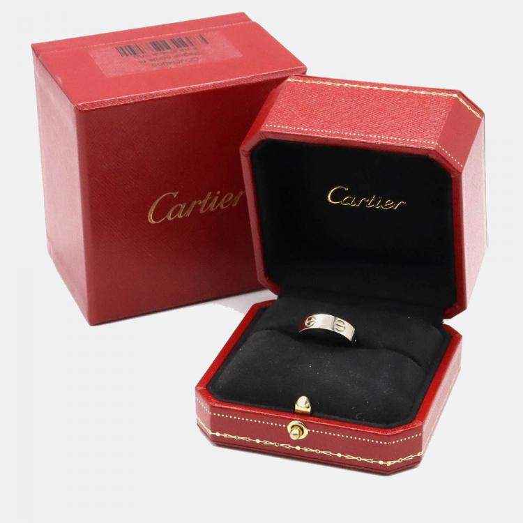 Pre Owned Cartier Love 18K White Gold Band Ring EU 52