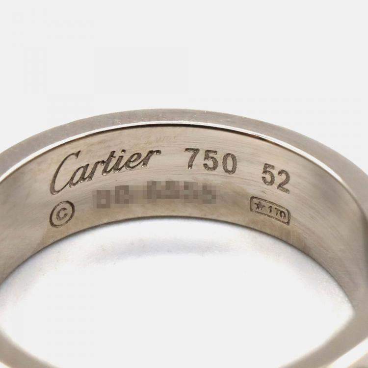 Pre Owned Cartier Love 18K White Gold Band Ring EU 52