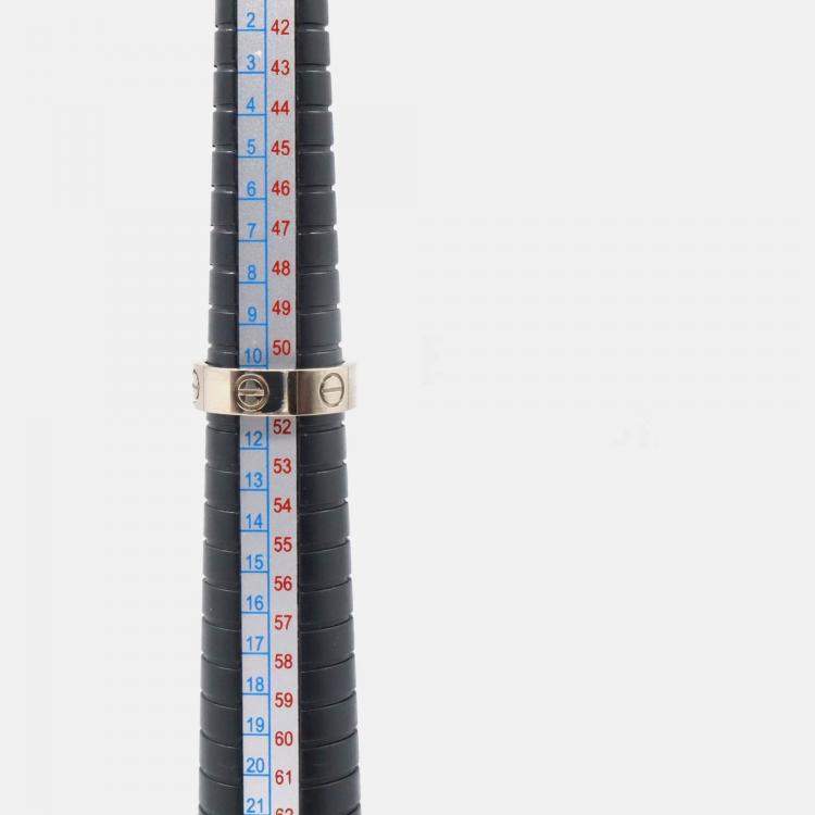Pre Owned Cartier Love 18K White Gold Band Ring EU 52