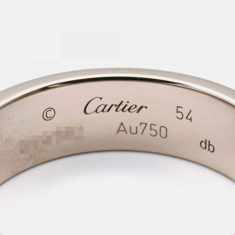 Pre Owned Cartier Love 18K White Gold Band Ring EU 54