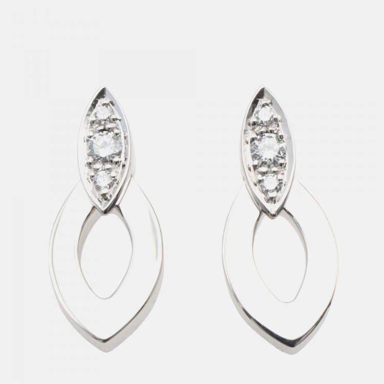 Pre Owned Cartier Diadea 18K White Gold and Diamond Earrings