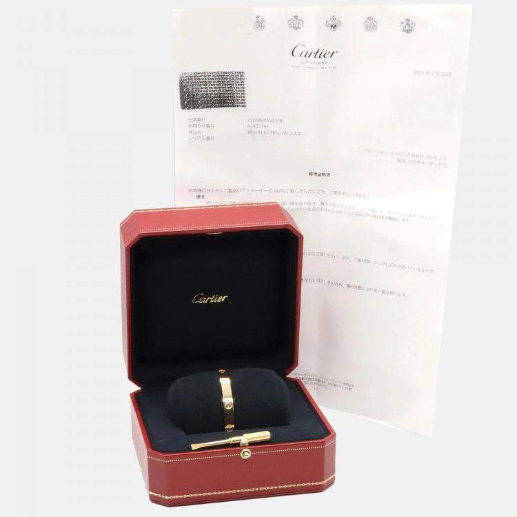 Pre Owned Cartier Love 18K Yellow Gold Bracelet