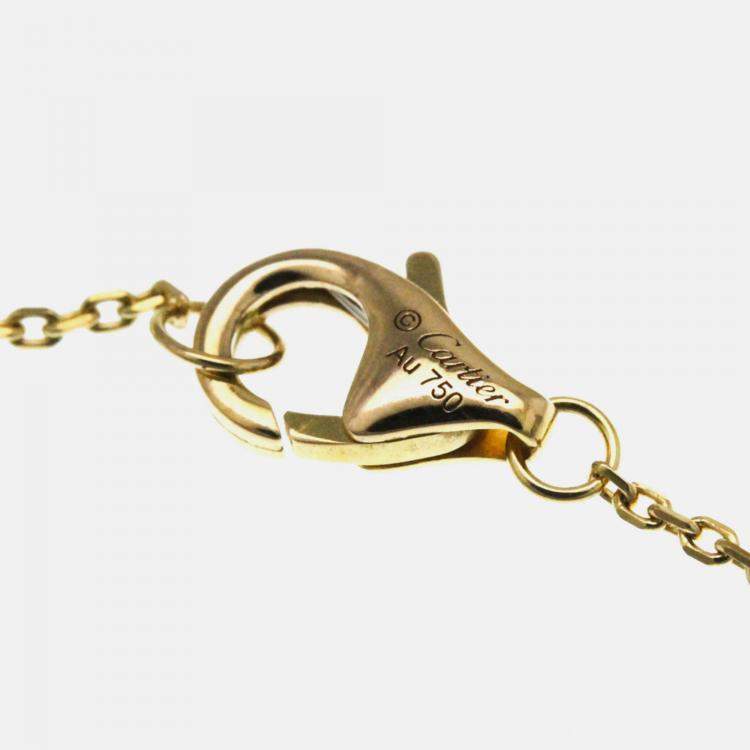 Pre Owned Cartier Trinity 18K Yellow, Rose, White Gold and Diamond Pendant Necklace