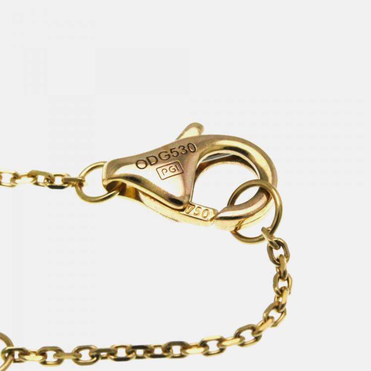 Pre Owned Cartier Trinity 18K Yellow, Rose, White Gold and Diamond Pendant Necklace
