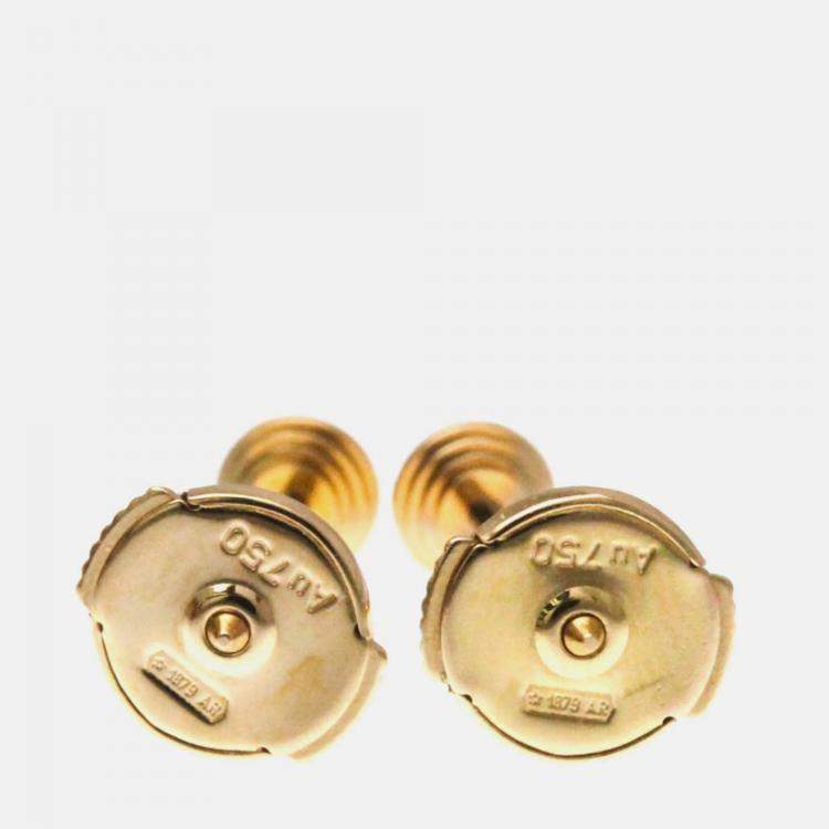 Pre Owned Cartier D'Amour 18K Rose Gold and Diamond Stud Earrings