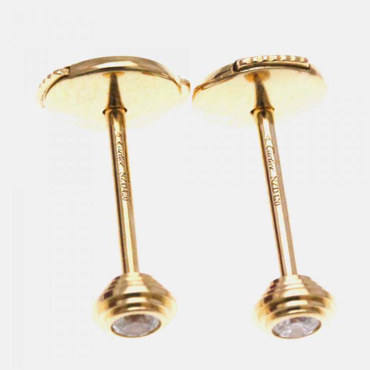 Pre Owned Cartier D'Amour 18K Rose Gold and Diamond Stud Earrings