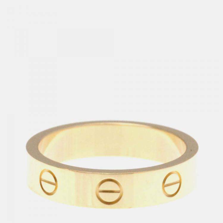 Pre Owned Cartier Love 18K Rose Gold, Diamond Band Ring EU 50