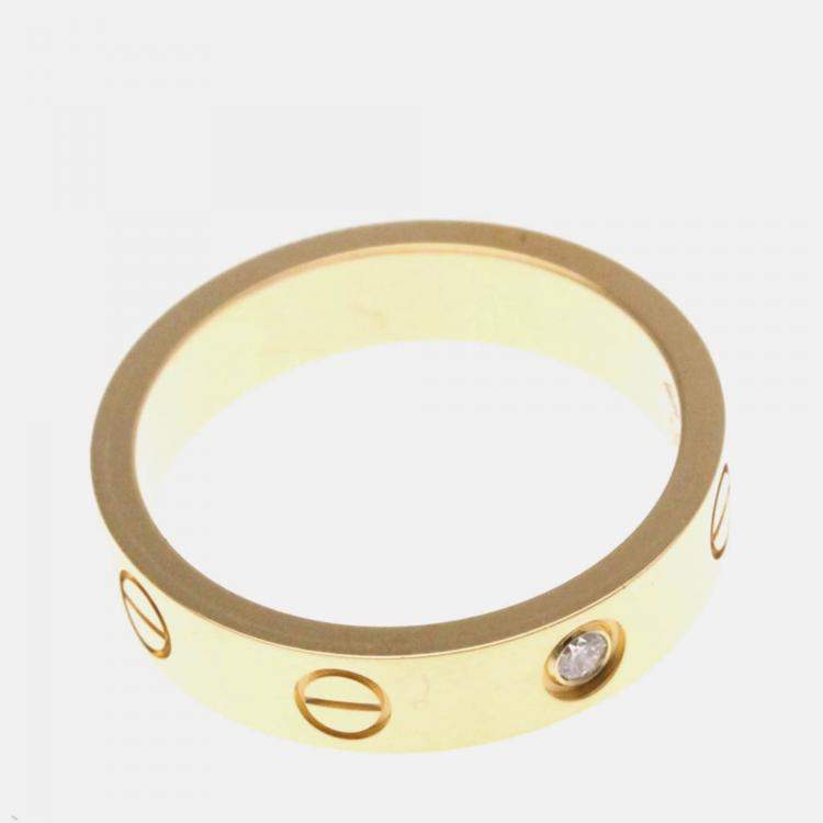 Pre Owned Cartier Love 18K Rose Gold, Diamond Band Ring EU 50