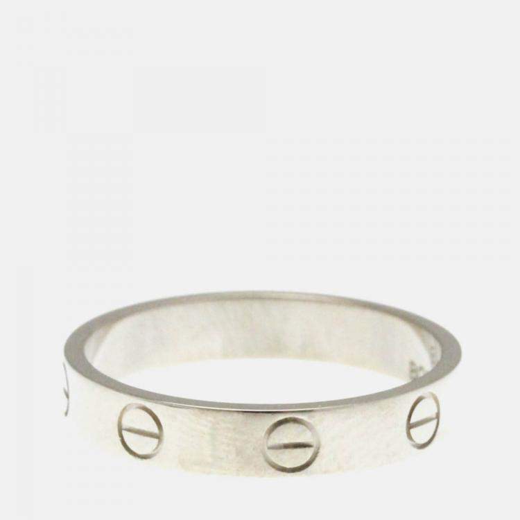 Pre Owned Cartier Love 18K White Gold Band Ring EU 56