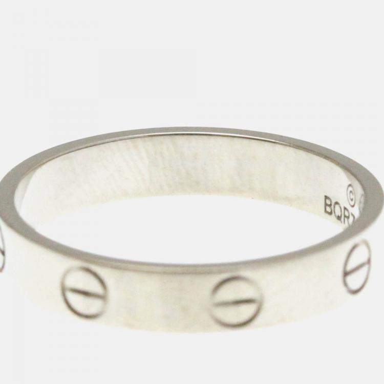 Pre Owned Cartier Love 18K White Gold Band Ring EU 56