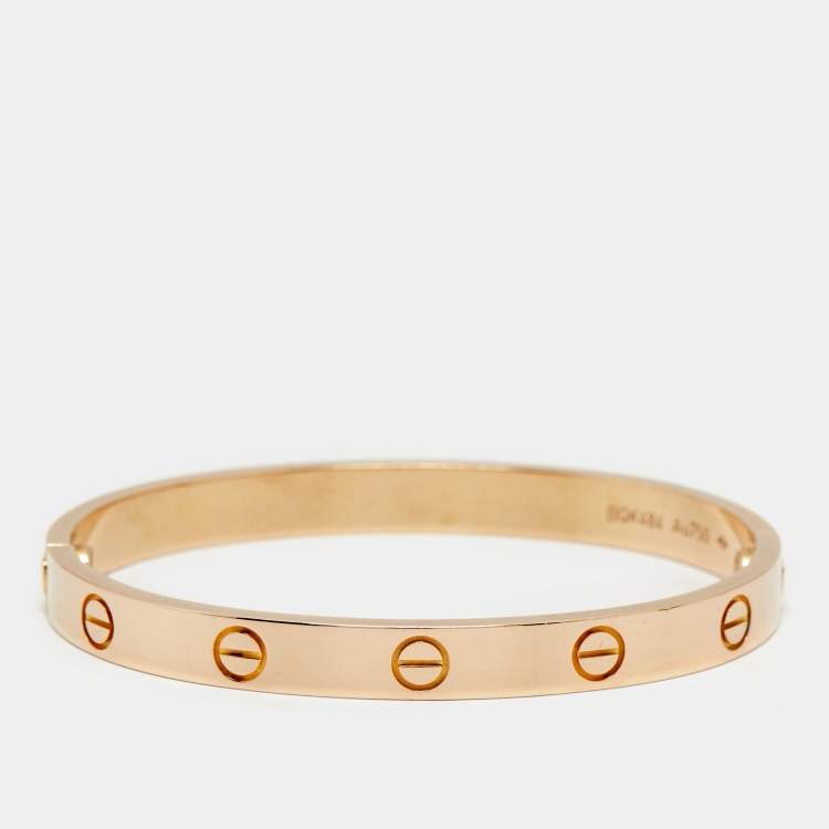 Pre Owned Cartier Love 18k Rose Gold Classic Model Bracelet 16 