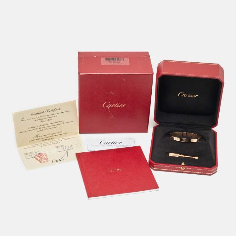Pre Owned Cartier Love 18k Rose Gold Classic Model Bracelet 16 