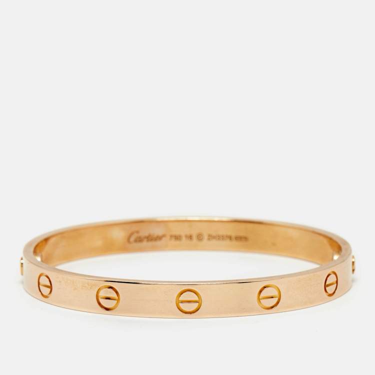 Pre Owned Cartier Love 18k Rose Gold Classic Model Bracelet 16 