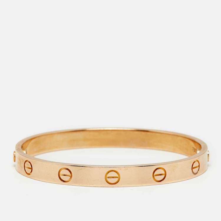 Pre Owned Cartier Love 18k Rose Gold Classic Model Bracelet 16 