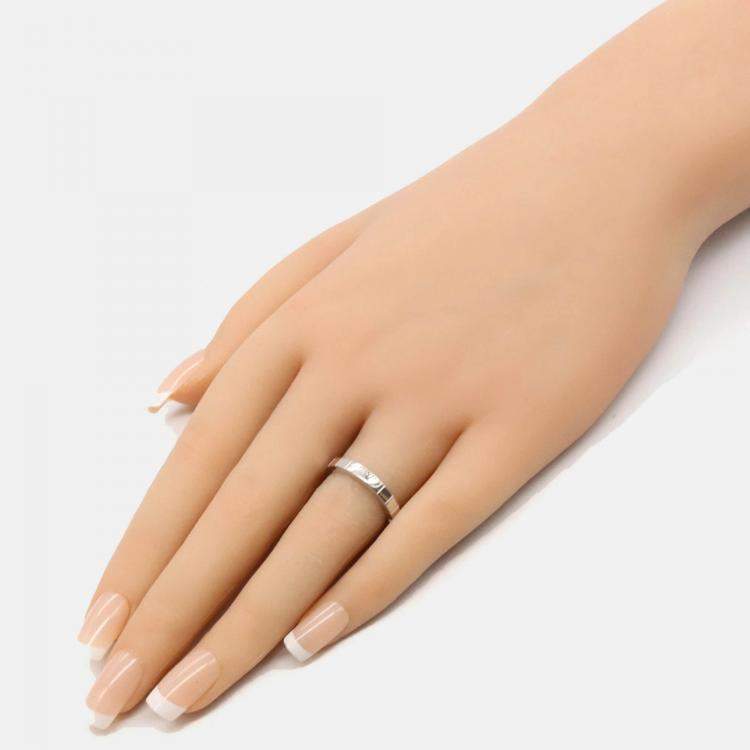 Pre Owned Cartier Lanieres 18K White Gold Diamond Ring EU 49