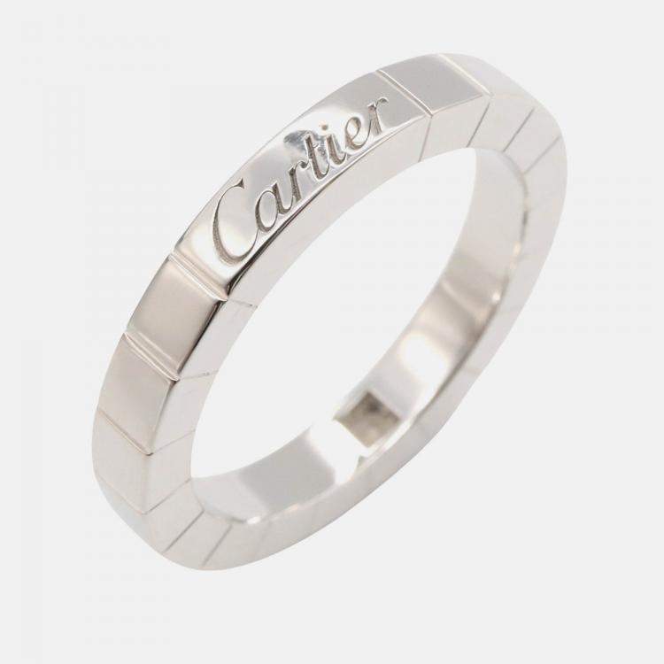 Pre Owned Cartier Lanieres 18K White Gold Diamond Ring EU 49