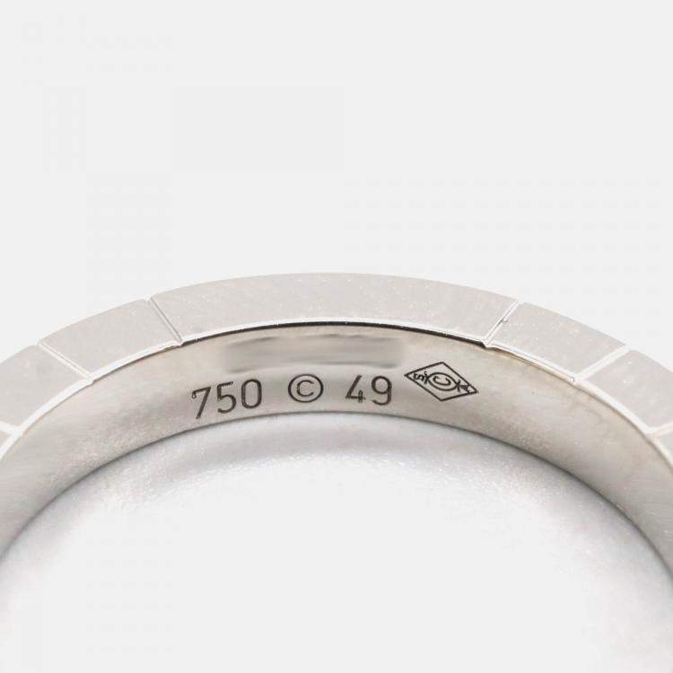 Pre Owned Cartier Lanieres 18K White Gold Diamond Ring EU 49