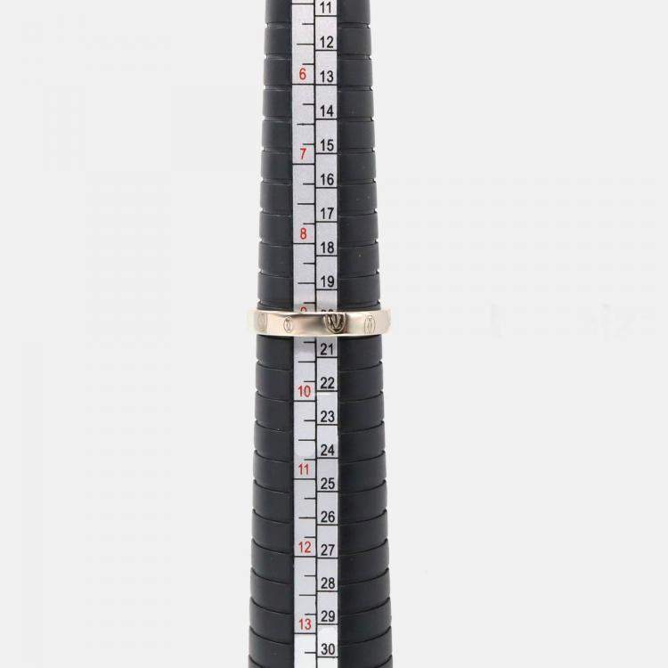 Pre Owned Cartier Happy Birthday 18K White Gold Band Ring EU 60