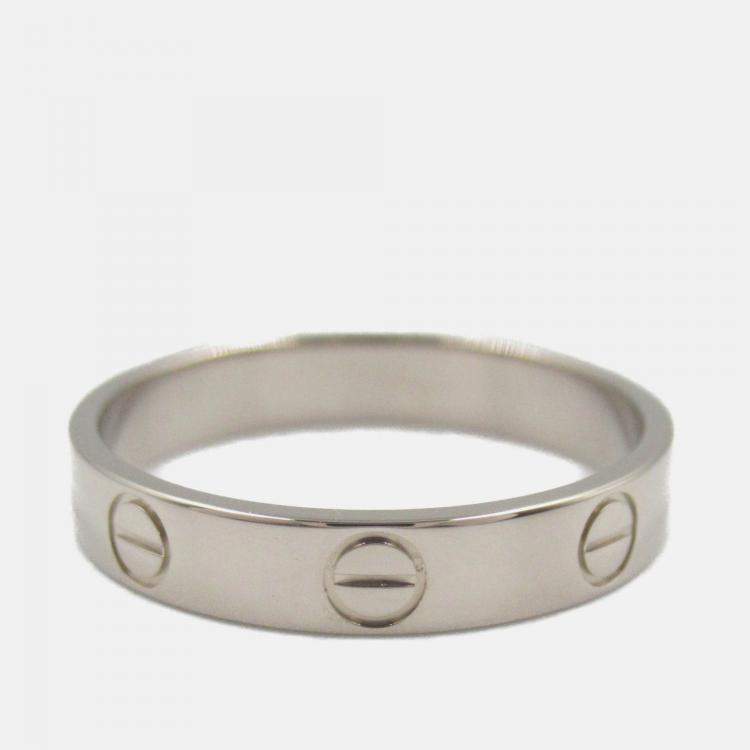 Pre Owned Cartier Love 18K White Gold Band Ring EU 55