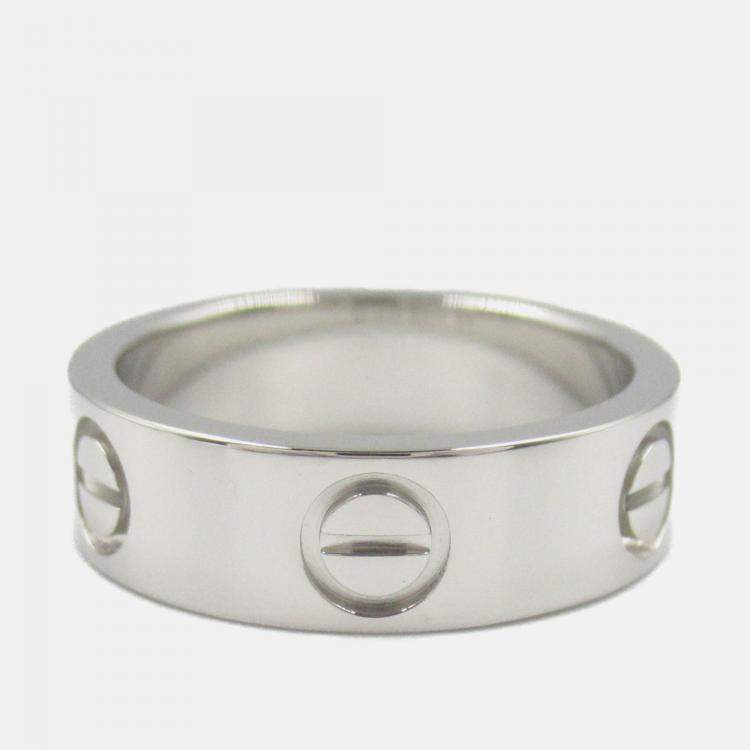 Pre Owned Cartier Love Platinum Band Ring EU 48