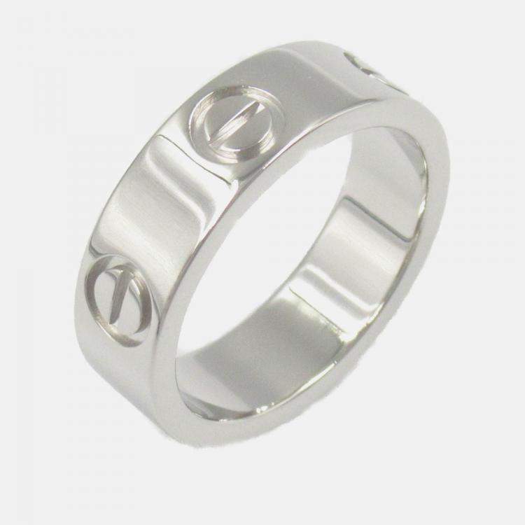Pre Owned Cartier Love Platinum Band Ring EU 48