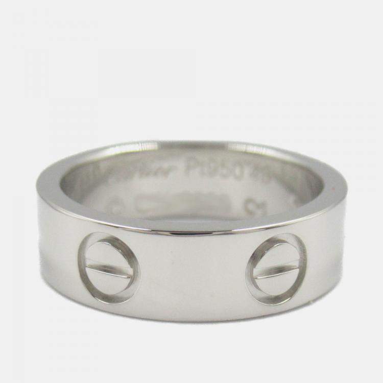 Pre Owned Cartier Love Platinum Band Ring EU 48