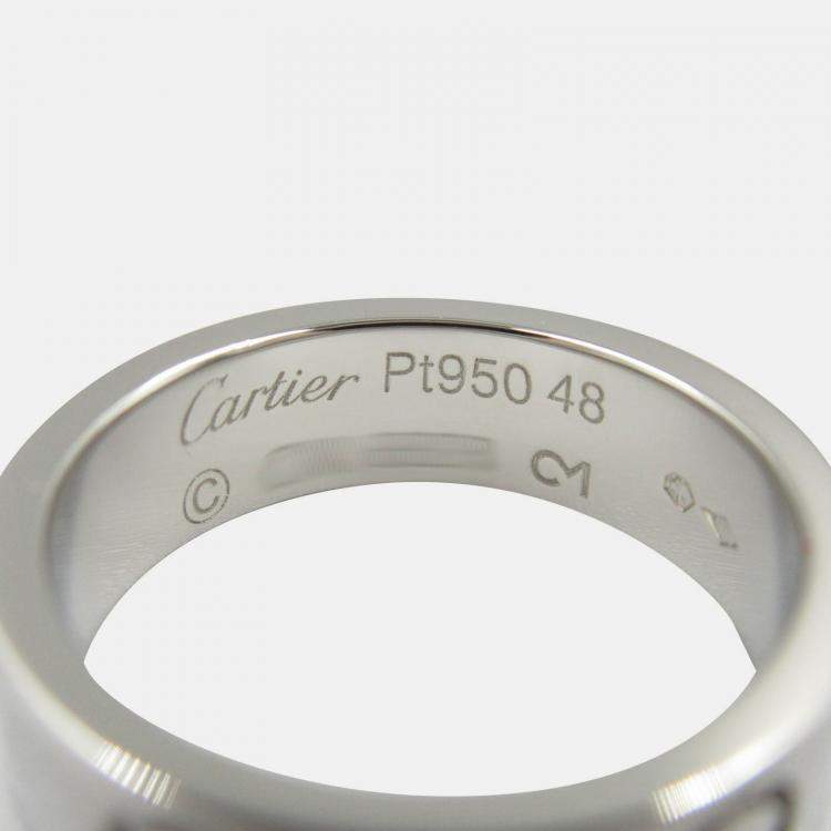 Pre Owned Cartier Love Platinum Band Ring EU 48
