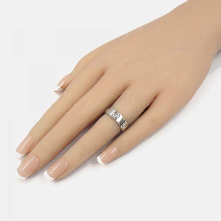 Pre Owned Cartier Love Platinum Band Ring EU 48
