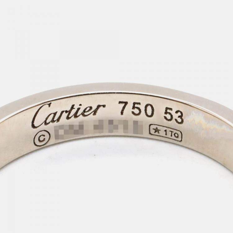 Pre Owned Cartier Love 18K White Gold Band Ring EU 53