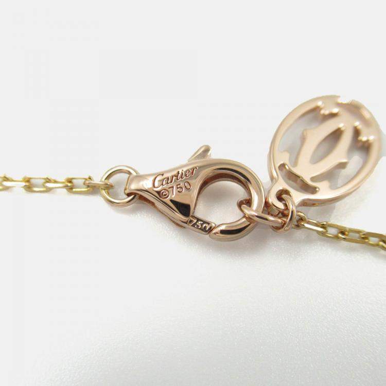 Pre Owned Cartier D'amour Pink Sapphire 18K Rose Gold Necklace