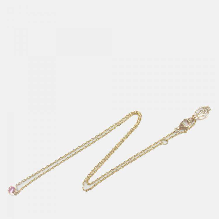Pre Owned Cartier D'amour Pink Sapphire 18K Rose Gold Necklace
